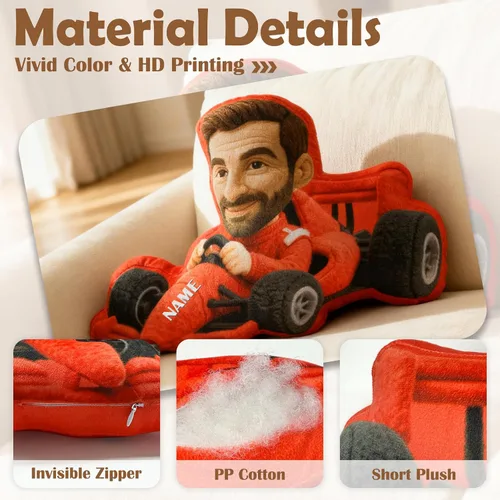 Vista 4 de Amlion Almohada personalizada: almohada facial personalizada de dibujos animados con nombre de imagen, almohadas personalizadas con forma de cara