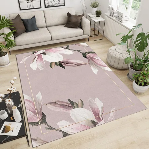 Vista 26 de Alfombra de área de flores simples moradas, alfombra abstracta degradada para interiores, decoración de sala de estar, cálida, suave, duradera