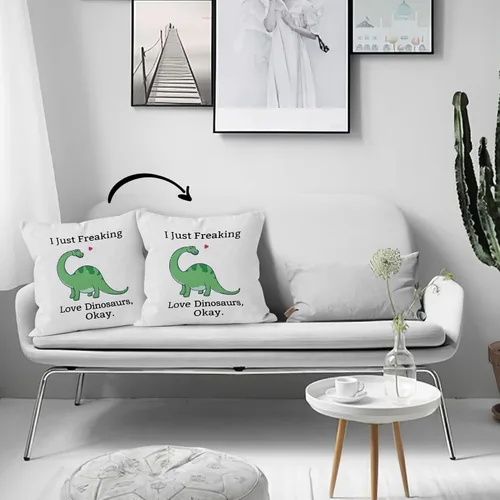 Vista 4 de HIWX Fundas de almohada de dinosaurio de 18 x 18 pulgadas de doble cara, regalos para amantes de los dinosaurios para niños, niñas, mujeres