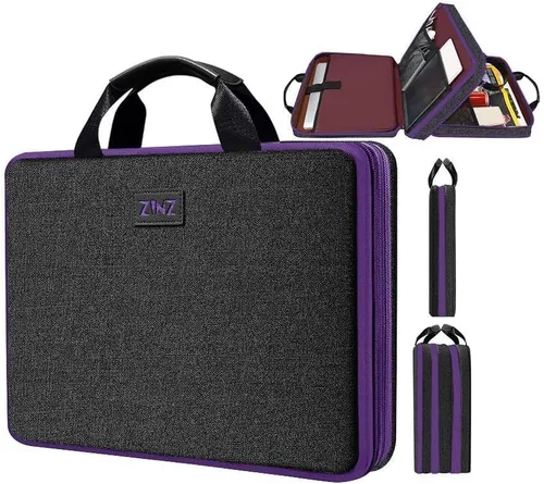 Vista 9 de ZINZ - Funda para portátil de 13 pulgadas con funda expandible, maletín protector de computadora con múltiples bolsillos, compatible con MacBook