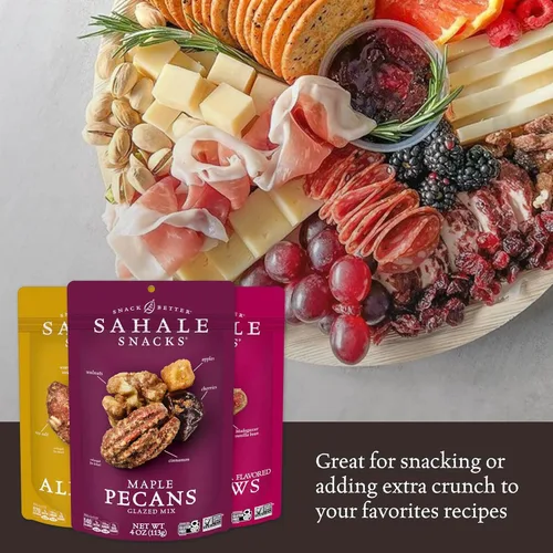 Vista 3 de Sahale Snacks Paquete variado de mezcla de nueces glaseadas, 4 onzas (paquete de 6)