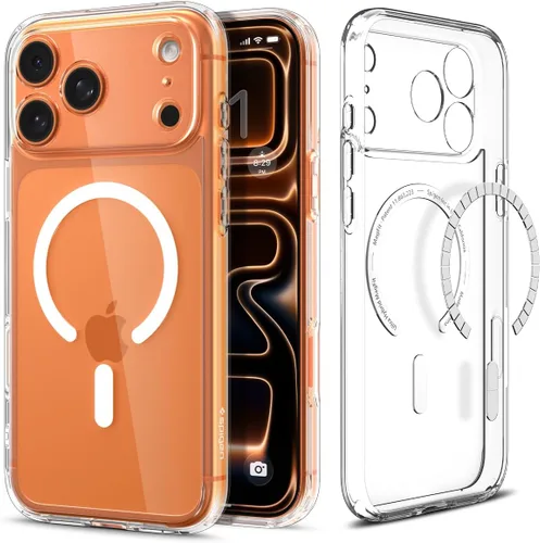 Vista 64 de Spigen Funda para iPhone 13 Mini, ultra híbrida MagFit [antiamarilleo] [compatible con Magsafe] - Transparente