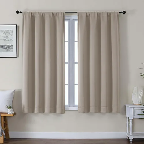 Vista 154 de Gwine Cortinas opacas para dormitorio, 54 pulgadas de largo, paneles de cortina de ventana con aislamiento térmico y reducción de ruido, cortinas