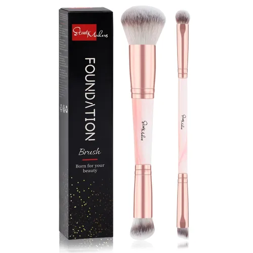 Vista 8 de START MAKERS - Brochas de maquillaje de doble punta para base, 2 en 1, cepillo corrector para cara, cejas, sombra de ojos, para líquidos, polvos