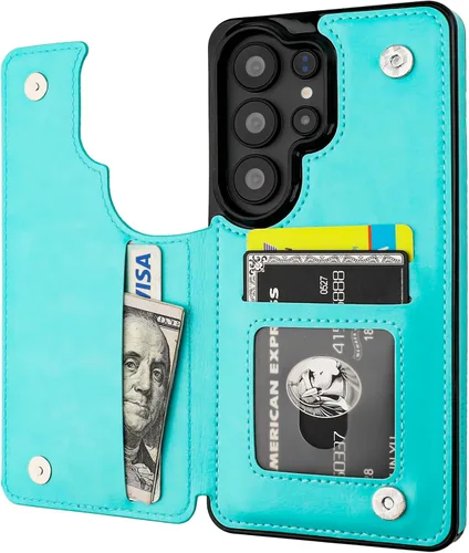 Vista 25 de ONETOP - Funda tipo cartera para Samsung Galaxy S22 con tarjetero, color negro Kickstand,ID/Cash Holder,Case Wallet with Card Slots,Double