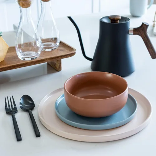 Vista 5 de Everything Kitchens Colección moderna de vajilla plana (Indio, juego de vajilla de 12 piezas)