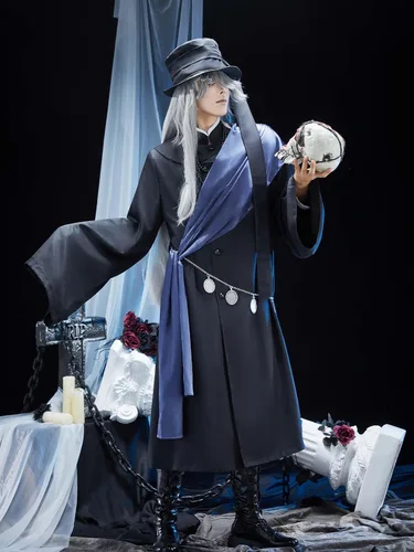 Vista 2 de Cosplay.fm Disfraz de anime para mujer (negro y azul, talla S)