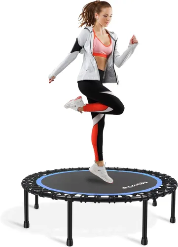 Vista 16 de Newan Mini trampolín silencioso de 40 a 48 pulgadas, trampolín de fitness, bungee rebote, entrenamiento cardiovascular, entrenamiento para adultos