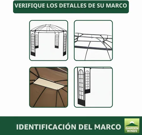 Vista 6 de Garden Winds Toldo de repuesto para cenador de terraza - Estándar 350 - Beige