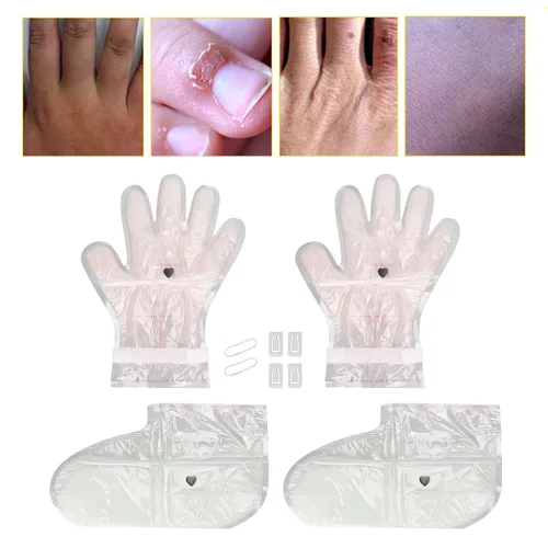 Vista 8 de Mascarillas hidratantes para manos y pies, mascarillas hidratantes intensivas para manos y pies, talón agrietado seco para manos, set de regalo