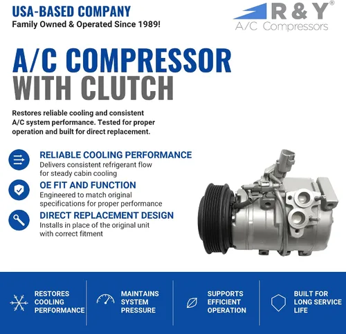 Vista 2 de Compresor de CA RYC y embrague de A/C GG395 (se adapta a Toyota Tundra 4.7L 2000, 2001, 2002, 2003, 2004, 2005, 2006)