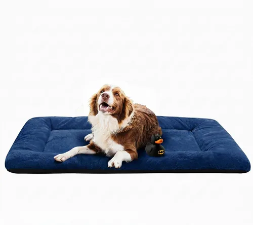 Vista 9 de Alfombrilla de cama para jaula de perro para perros extra pequeños. Cama de jaula de perro ultra suave. Alfombrilla de perrera lavable y Rosa