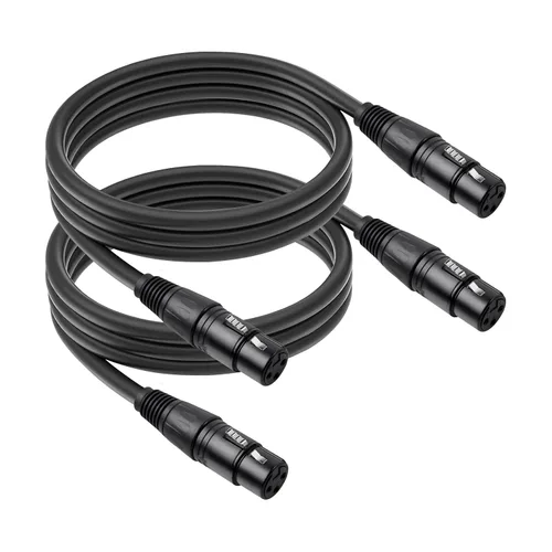 Vista 16 de Paquete de 2 cables de micrófono XLR macho a macho de 3 pines, cable de audio equilibrado profesional con cobre sin oxígeno, conectores chapados