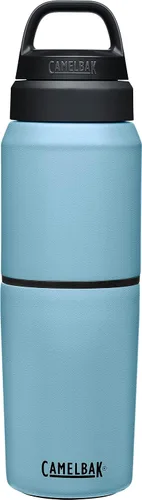 Vista 9 de CamelBak MultiBev - Botella de agua con aislamiento de acero inoxidable y taza de viaje Rosa Terracota/Rosa Camelia