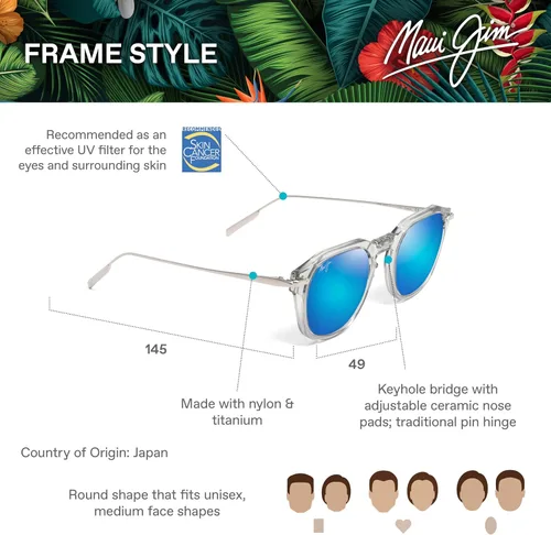 Vista 6 de Maui Jim Gafas de sol clásicas polarizadas Alika para hombre y mujer