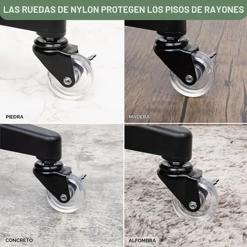 Vista 9 de Soporte rodante para árbol de Navidad para árboles artificiales de hasta 9 pies, base de soporte para árbol de Navidad resistente con ruedas y base