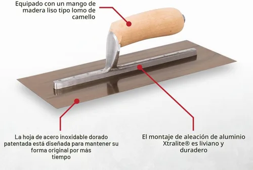 Vista 5 de MARSHALLTOWN Paleta estilo curry, 12 x 5 pulgadas, ideal para enlucido y EIFS, fabricada en los Estados Unidos, 101CST