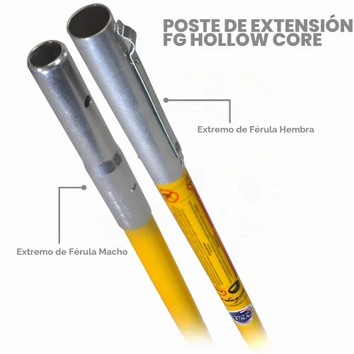 Vista 4 de Jameson FG-6 Serie FG-6 - Poste de extensión de fibra de vidrio de 6 pies para sierra de poste o cabeza de podadora