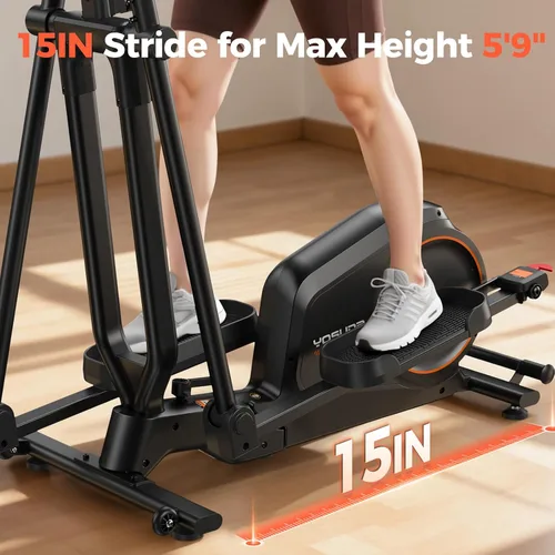 Vista 10 de YOSUDA Foldable Elliptical Exercise Machine for Home,15IN Stride Compact Folding Elliptical Training Machine Only 2 sq ft for Small Spaces