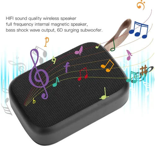 Vista 2 de Altavoz Bluetooth4.2, subwoofer estéreo de sonido de alta fidelidad, reproductor de música portátil USB, con radio FM, llamadas de manos, para Negro