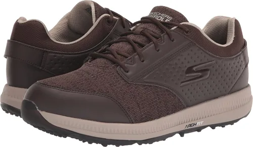 Vista 7 de Skechers Tenis de golf Elite 5 Range de ajuste relajado impermeables sin pinchos para hombre, Marrón, 8