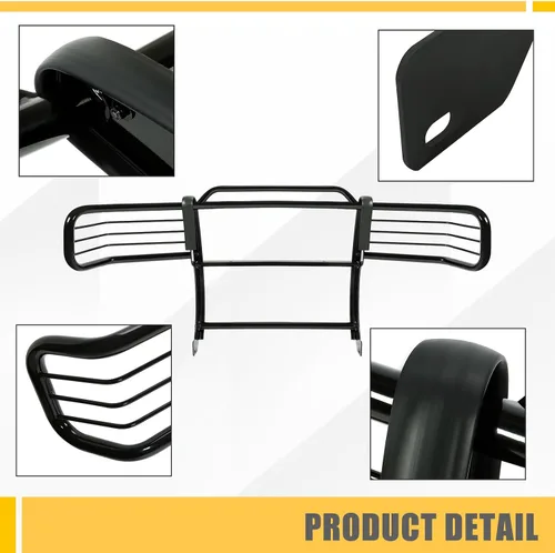 Vista 5 de KUAFU Protector de parachoques compatible con Ford Ranger Mazda Serie B pickup 2001-2012 con placa antideslizante, barra bull, parachoques