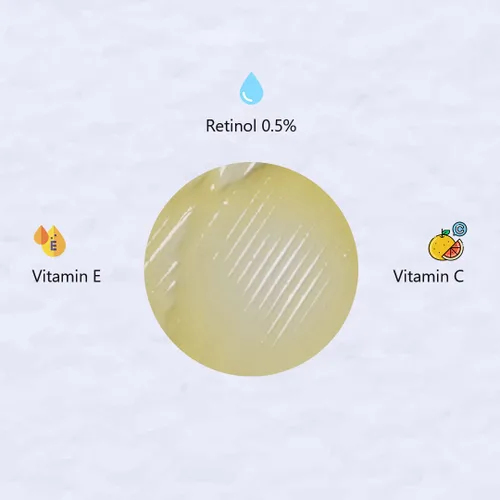 Vista 4 de Suero de retinol 0.5% Cura antienvejecimiento perfecta Crema facial reparadora de piel con retinol al 0.5% Fórmula de grado profesional