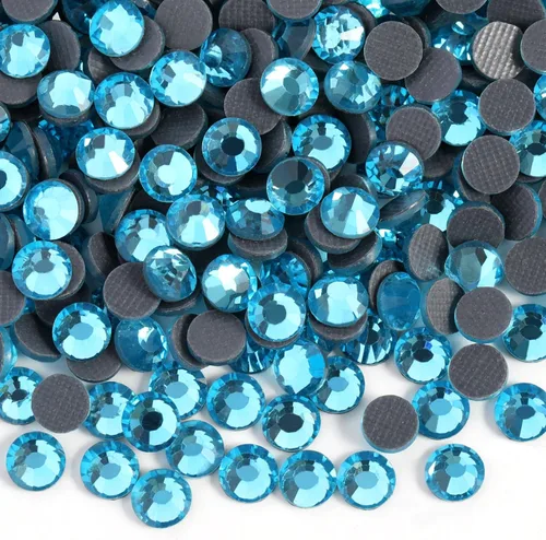 Vista 20 de 6000 diamantes de imitación termoadhesivos a granel, diamantes de imitación azules para ropa de manualidades, cristales termoadhesivos para Zafiro
