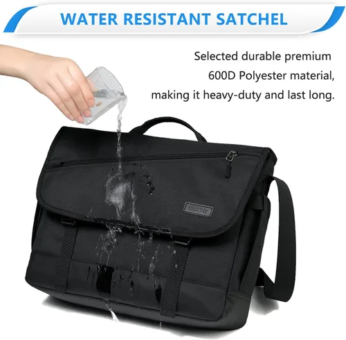 Vista 3 de VASCHY Bolsa de mensajero para hombre, bolso cruzado de moda para laptop, bolsa lateral para hombres y mujeres para el trabajo, negocios