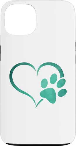 Vista 7 de Vintage green Dog Paw Print heart For Dogs Lover Case for iPhone 16
