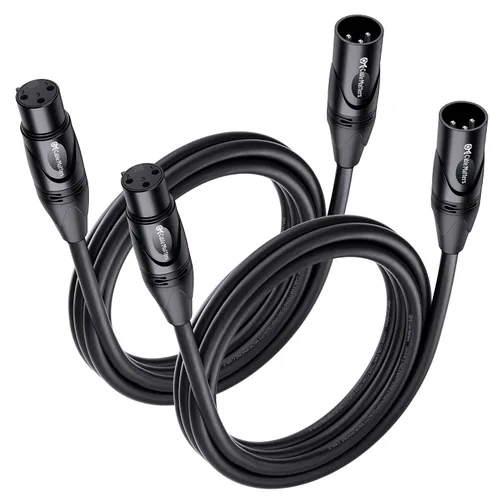 Vista 13 de Cable Matters Paquete de 2 Cables XLR a XLR Premium Cortos - 1 pie, Cable de Micrófono Macho a Hembra, Cordón de Micrófono de Cobre Libre de Oxígeno