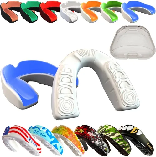 Vista 12 de Protector Bucal Hervir y Morder (Jóvenes y Adultos) DA Boquilla Deportiva de Ajuste Personalizado para Fútbol Americano, Hockey, Rugby, Lacrosse