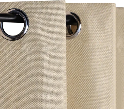 Vista 8 de Superior Cortinas opacas, aisladas, cortinas con bloqueo solar para dormitorio, sólidas, texturizadas, ventana de sala de estar, tejido térmico