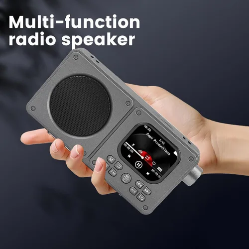 Vista 6 de Jectse Radio digital, radio de vídeo AM FM 2.01 pulgadas pantalla MP3 MP4 reproductor 5.4 altavoz, portátil recargable con conector para auriculares
