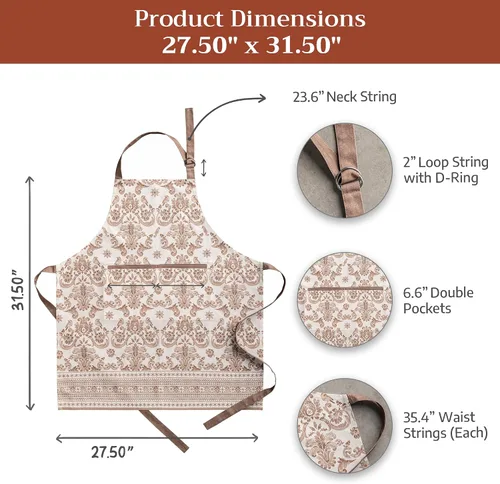 Vista 885 de Maison d' Hermine Delantales para mujer con bolsillo, 100% algodón (27.50 x 31.50 pulgadas)