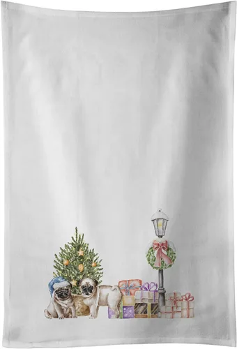 Vista 25 de Caroline's Treasures CK8100WTKT - Juego de 2 toallas de cocina con diseño de bulldog francés con diseño de país de las maravillas navideñas