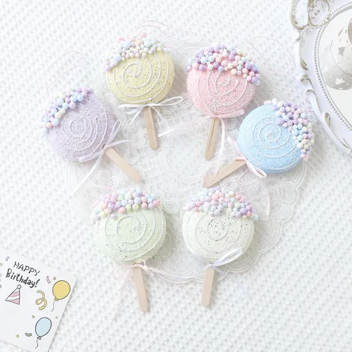 Vista 2 de Adornos de piruleta de Navidad 6 piezas, juego de adornos para árbol de Navidad de color pastel, adornos de caramelo para colgar en el árbol
