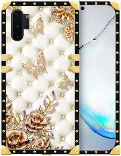 Vista 90 de Funda compatible con Samsung Galaxy S10 4G, TPU suave de lujo y parte trasera de policarbonato duro para niñas y mujeres, funda protectora a prueba