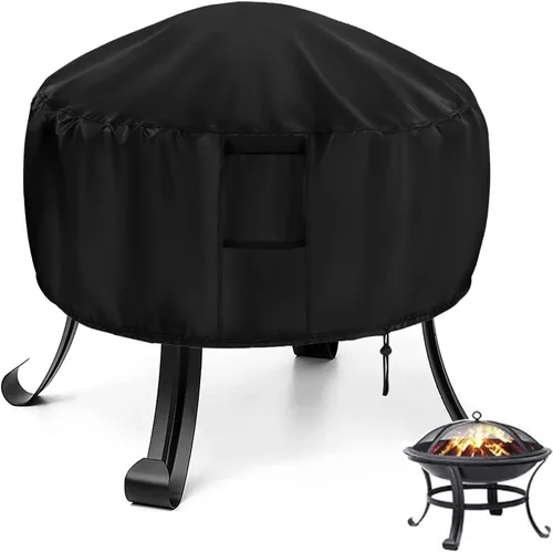 Vista 20 de Cubierta rectangular para fogata, impermeable, para mesa de fuego de gas propano al aire libre, 28 pulgadas de largo x 28 pulgadas de ancho x 24