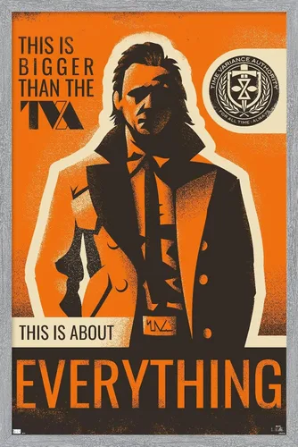 Vista 16 de Marvel Loki: Season 2 - Póster de pared de Loki Everything, 22.4 pulgadas de largo x 14.7 pulgadas de ancho, versión enmarcada de madera de granero