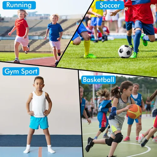 Vista 6 de MIVEI Pantalones cortos deportivos de fútbol para niñas pantalones cortos deportivos de baloncesto de secado rápido para gimnasio pantalones cortos