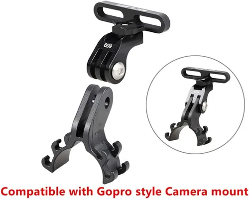 Vista 5 de Soporte para linterna de luz de bicicleta, soporte de clip para bicicleta de carretera, parte de ciclismo, ajustable, compatible con adaptador