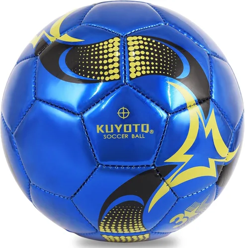 Vista 10 de KUYOTQ Soccer Ball, Machine Stitched PU/TPU Leather Soccer Ball Match & Training for Kids Youth Adult, Professional Construction for Durable in and