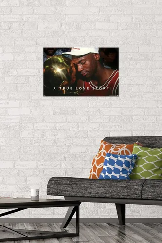 Vista 31 de Michael Jordan - Póster de pared A True Love Story, 22.4 pulgadas de largo x 14.7 pulgadas de ancho, versión enmarcada de madera de granero