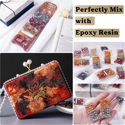 Vista 6 de LET'S RESIN Juego de tinta de alcohol metálico, 24 colores, tinta de resina a base de alcohol de color metálico, mezclas de alta concentración
