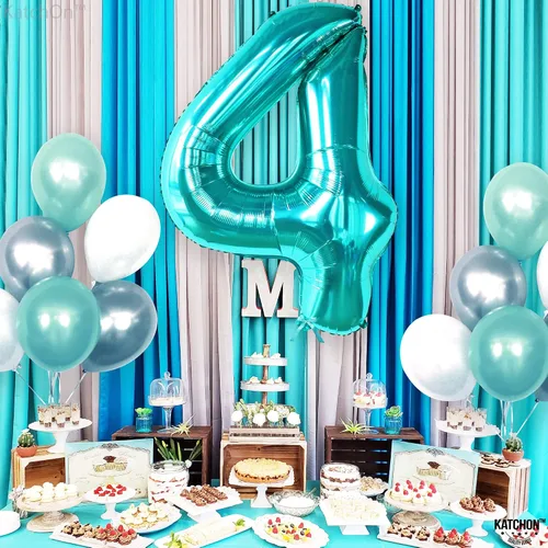 Vista 63 de KatchOn Globo negro del número 1 de 40 pulgadas, globo de feliz cumpleaños Large Mylar Number One Balloon for 1st Birthday Decorations, Foil