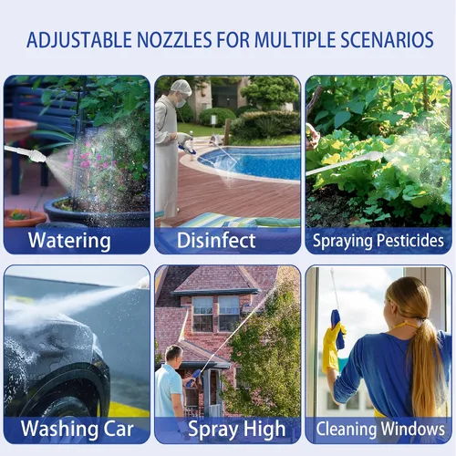 Vista 6 de Pulverizador de batería con funda, pulverizador plegable multiusos que se fija fácilmente a la mayoría de jarras de galón para jardinería, césped