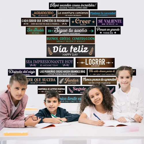 Vista 5 de gisgfim 23 pancartas inspiradoras para tablón de anuncios, carteles motivacionales para aula, cita laminada, afirmación positiva, carteles