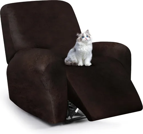Vista 53 de ANARACHON Fundas para sillas reclinables con aspecto de cuero, funda elástica de 4 piezas, funda suave para silla reclinable, protector de muebles