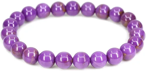 Vista 21 de Amandastone Pulsera elástica de cuentas redondas de 0.315 in con piedras preciosas naturales de 7 pulgadas